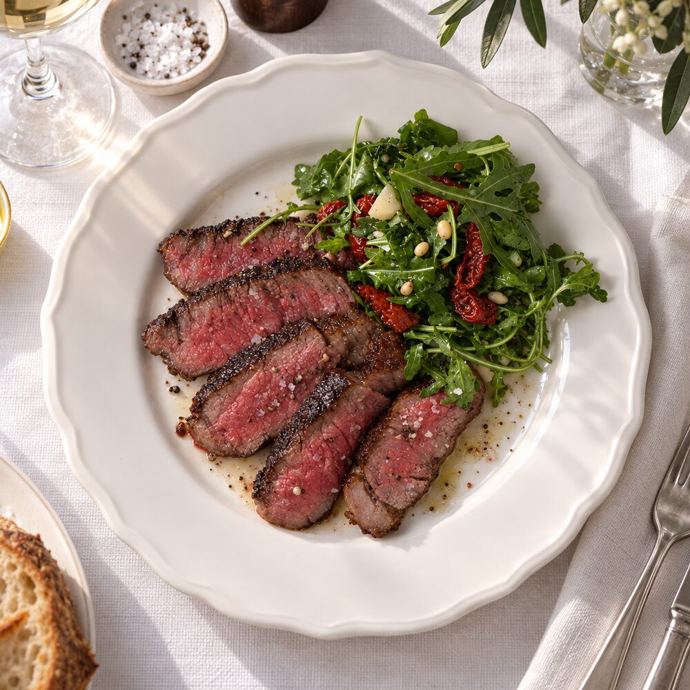 Král steaků – Rib Eye se salátem z rukoly